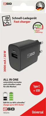 Image de 2GO 797273 Ladegerät für Mobilgeräte Schwarz Indoor (797273)