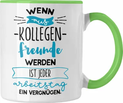 Produktbild von Trendation - Bester Kollege Tasse Geschenk Arbeitskollege Abschied Abschiedsgeschenk Männer (Grün)
