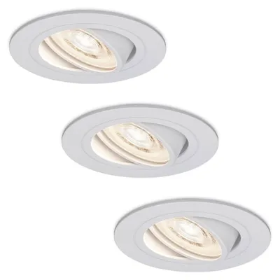 Produktbild von hoftronic LED Einbaustrahler 6W 570lm 4000K Weiß Dimmbar Schwenkbar 3er Set