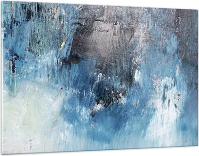 Produktbild von Bilder auf glas - Einteilig - Abstraktion Blau Schwarz - 120x80cm - Glasbilder - Wandbilder - Bilder - zum Aufhängen bereit - Wanddekoration aus Glas - Glas Bilder - Wandbild auf Glas - GAA120x80-4155