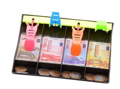 Obrázok produktu pre Domov a nakupovanie Geldschublade + Spielgeld 27539