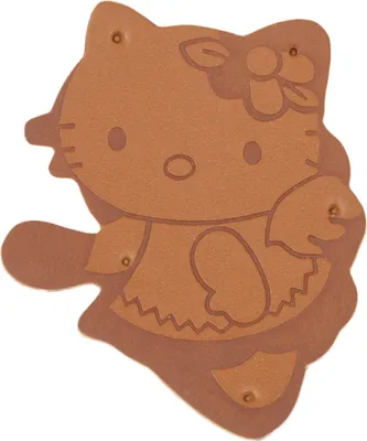 Produktbild von Handgefertigter Katzenaufnäher - 43x35 mm - Braun