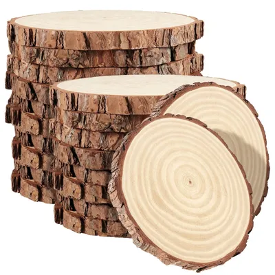 Produktbild von Set mit 20 natürlichen Holzscheiben für kreative DIY-Projekte