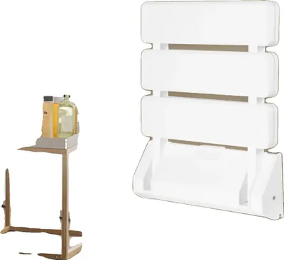 Zdjęcie produktu dla Składane siedzisko prysznicowe, 32*34 cm, nośność 130 kg, waga netto 1,65 kg, montaż na ścianie, kąt składania 90°