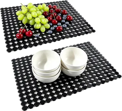 Produktbild von 2 Spülbeckeneinlagen, 40x30 cm, aus PVC für die Küche | Zuschneidbare Schutzmatten für Spülen und Waschbecken