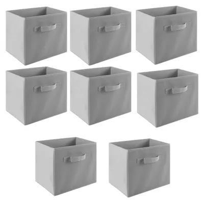 Produktbild von Aufbewahrungsbox aus Vliesstoff - Faltbare Regalbox 27x27x28 cm - Spielzeug- und Kleiderschrank Organizer - Schubladenkorb - Set mit 8