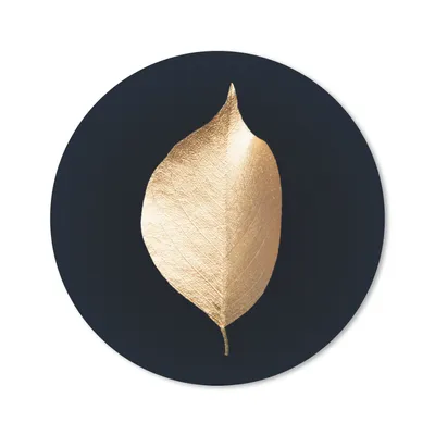 Produktbild von MuchoWow® Mauspad Mousepad Blätter - Gold - Schwarz - Pflanzen - Luxus 20x20 cm - Mousepads - Maus Mat - Pad - Mausunterlage - Schreibtischmatte