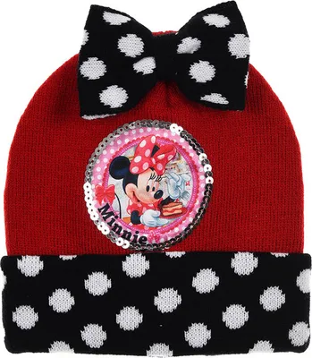 Produktbild von Minnie Mouse Kinder Winter-Mütze mit Schleife für Mädchen, Größe:52