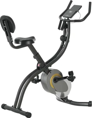 Zdjęcie produktu dla HOMCOM Rower treningowy, trenażer rowerowy 2 w 1, koło zamachowe 6 kg, rower treningowy z 16 regulowanymi poziomami oporu magnetycznego i 1 parą linek napinających, stalowy