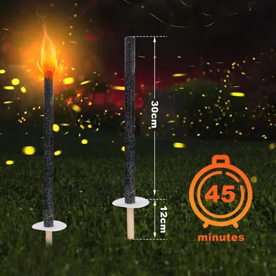 Produktbild von TolleTour Fackeln Gartenfackeln Wachsfackeln Brennzeit Profi Partfackel Verlobung Profi-Partfackel für Verlobungen mit langer Brenndauer 45Min 42cm 150x