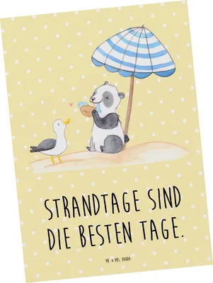 Produktbild von Mr. & Mrs. Panda Fotokarte Sommer Strandtage - Gelb Pastell - Geschenk, Postkarte, Urlaub Am Meer, Ansichtskarte, Kunstkarten, Küstenurlaub, Sommerferien, Strand, Küste