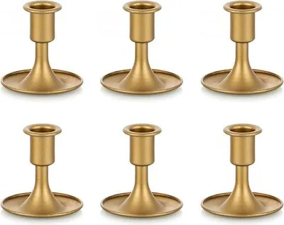 Productafbeelding van Famanu Kandelaarset - 6 gouden theelichthouders voor bruiloften en kerst