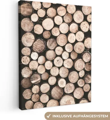 Obrázek produktu pro OneMillionCanvasses® - Plátno nástěnné umění - Kmeny stromů - Zima - Příroda, nástěnné umění, nástěnné dekorace obrazy obývací pokoj, 60x80cm