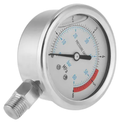 Image de Manomètre avec raccord fileté NPT 1/4 pouce pour une mesure facile en bars/Mpa