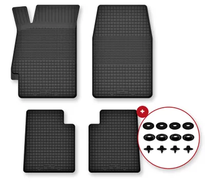 Imagen del producto de Alfombrillas de goma para Mazda 626 V GF 1997-2002 (familiar/liftback/sedán) – juego de 4 piezas, negras, a medida – Wielganizator Semi-Universal