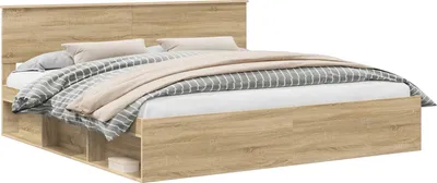 Image de vidaXL Cadre de lit Sonoma 200 x 200 cm Pin massif