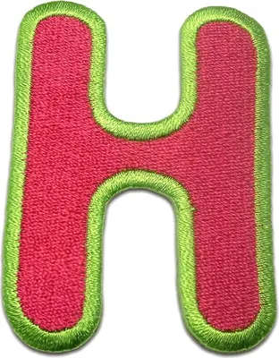 Produktbild von Buchstabe H - 6.2x4.6cm: Alphabet Buchstaben Einzeln Auswählbar - Aufnäher, Bügelbild, Aufbügler, Applikationen, Patches, Flicken, Zum Aufbügeln