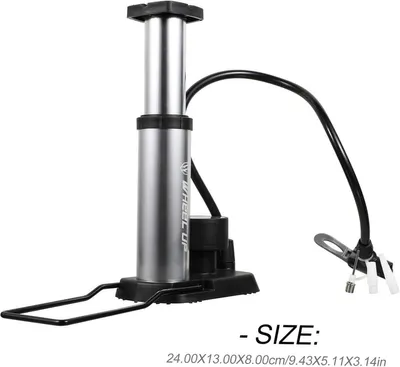 Fussballpumpe mit Manometer - Tragbare Fahrradpumpe - Reifen aufpumpen - Hochdruckpumpe - 18 x 14,5 x 10 cm