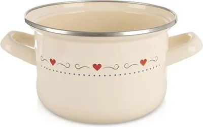 Zdjęcie produktu dla Garnek emaliowany kremowy, 16 cm, pojemność 1,4 l