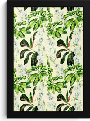 Produktbild von MuchoWow® MuchoWow® Gerahmtes Poster Vintage - Blätter - Grün 20x30 cm - Poster mit zchwarzem Bilderrahmen - Drucken - Bilder Poster im Rahmen