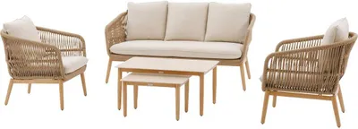 Produktbild von Gartenmöbel "orissa" taupe 5-sitzer aus polyester und stahl - Hespéride
