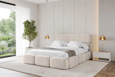 Produktbild von ALTDECOR Polsterbett mit Bettkasten - ELVA 140x200 Beige - Bett mit Matratze H3/H4, Kopfteil, Boxbett, Doppelbett mit Stauraum