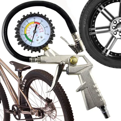 Produktbild von Reifenfüller mit Manometer Druckluft Reifendruckprüfer Reifendruckmesser Luftdruckprüfer Hohe Präzision Alle Kompressoren Zubehör Auto Motorrad LKW Retoo