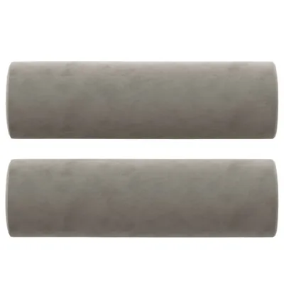 Immagine prodotto di vidaXL Cuscino decorativo 2 pz. Velluto grigio chiaro Ø15x50 cm