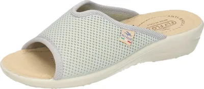 Produktbild von Fly Flot Damen Pantoffel Hausschuh Mesh Keilabsatz, Größe:40 EU, Farbe:Grau