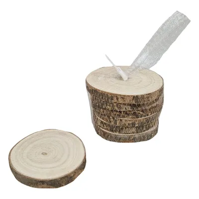 Image de Sous-verre rond avec écorce en bois de paulownia 10cm, 6pcs.