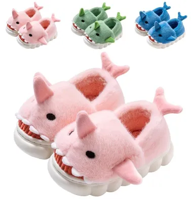 Image de Pantoufles en peluche pour enfants, en forme de dinosaure adorable