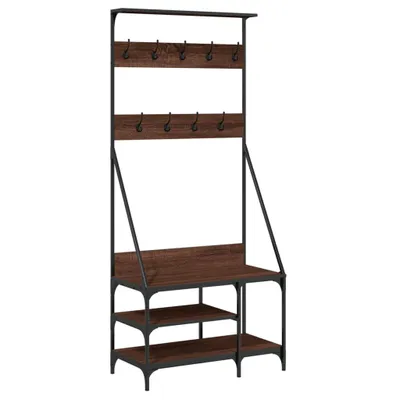 Obrázok produktu pre Vešiak na šaty s botníkom hnedý dub 80x40x184 cm