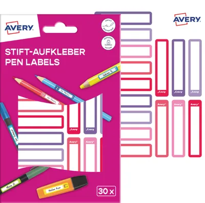 Imagen del producto de AVERY Zweckform RESMI30F: Etiquetas adhesivas para bolígrafo, papel, 10 x 50 mm, con marco en tonos rosados