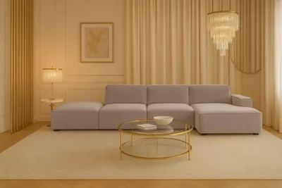 Produktbild von Kaiser Möbel Ecksofa Cursal L-Form + Hocker, Stoff Salvador, Grau, Rechts