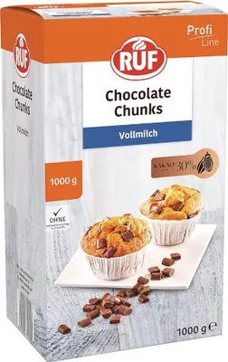 Image de Ruf Chocolate Chunks morceaux de chocolat au lait paquet de 1000g