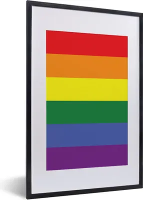 Produktbild von MuchoWow® Gerahmtes Poster Regenbogen - Stolz - Liebe 40x60 cm - Poster mit Schwarzem Bilderrahmen Wandposter Rahmen Foto Bilder - Poster in Rahmen