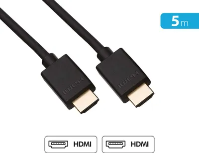 Image de Câble HDMI High Speed HD 19 broches M/M 5m Noir