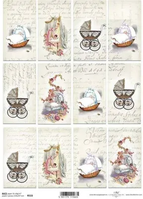 Produktbild von ITD Reispapier Decoupage Bastelpapier Softpapier Serviettentechnik, Kinder R533