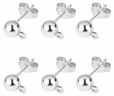Zdjęcie produktu dla Zatyczki do kolczyków, metal, 50 sztuk, srebrne, średnica 5 mm