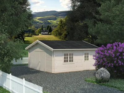 Produktbild von Einzelgarage Palmako Roger 27,7 m² mit Holztor 540 x 540 cm tauchgrundiert
