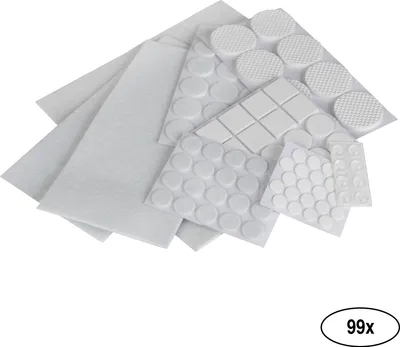 Obrázek produktu pro Walteco Sada filcových, EVA podložek a tlumičů dvířek, bílá, 99 ks