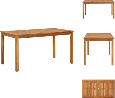 Immagine prodotto di vidaXL Tavolo da giardino 140x80x74 cm in legno massiccio di acacia - Tavoli da giardino