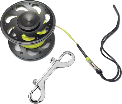 Produktbild von Riff 15m Reel aus Aluminium mit Doppelkarabiner, Farbe:schwarz