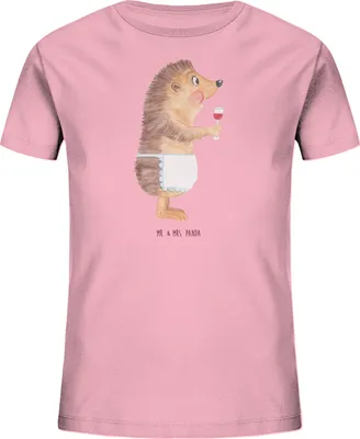 Produktbild von Mr. & Mrs. Panda Kleinkinder T-Shirt Igel Wein 7-8 Jahre (122/128) - Baumwolle Pink - Geschenk, Spruch, Kindershirt, Kinder Shirt, Lustige Sprüche, Weinliebhaber, Weinglas