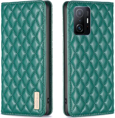 Produktbild von Xiaomi 11T Pro Hülle, Elegant Bookstyle Flip Leder Kartenfächer Schutzhülle mit Ständer für Xiaomi 11T / 11T Pro Grün