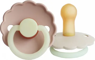 Produktbild von FRIGG - DAISY NIGHT - 2-PACK - LATEX - CREAM / BLUSH - T2 70.2101.01 | Schnuller