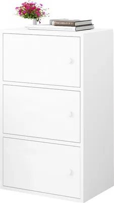Produktbild von MODERNER KAPAZITÄTSGROßER SCHRANK, WEISS, SKANDINAVISCHER LOFT, RETRO, 3 REGALE