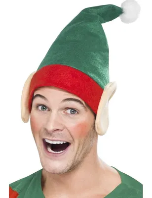 Produktbild von Weihnachtselfen-Mütze Weihnachtswichtel-Hut grün-rot-beige
