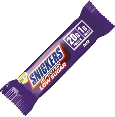 Obrázok produktu pre Mars Snickers Dark Low Sugar HiProtein Bar 57 g Snickers Dark / Protenov tyinky, cookies a brownies / Obben tyinka Snickers Dark s vysokm obsahom protenov