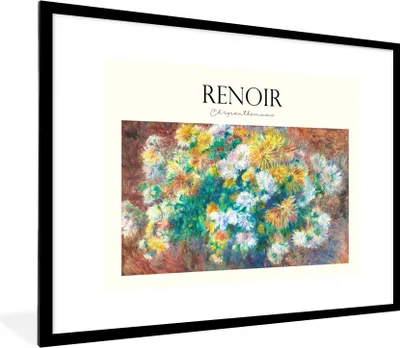 Produktbild von MuchoWow® Gerahmtes Poster Renoir - Blumen - Kunst 80x60 cm - Poster mit Schwarzem Bilderrahmen Wandposter Rahmen Foto Bilder - Schlafzimmer-Dekorationen - Fotoposter